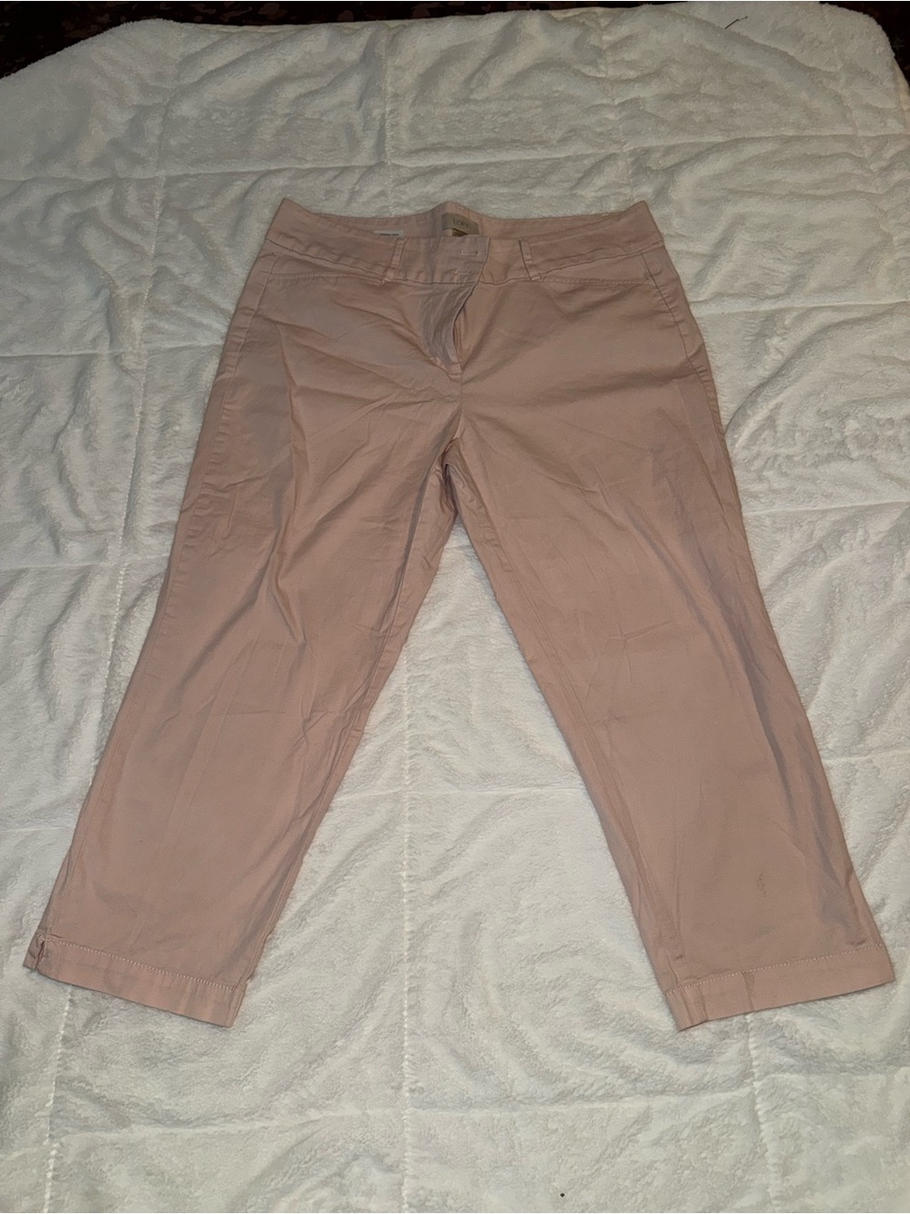 LOFT womens Cropped Chinos - Pale Pink